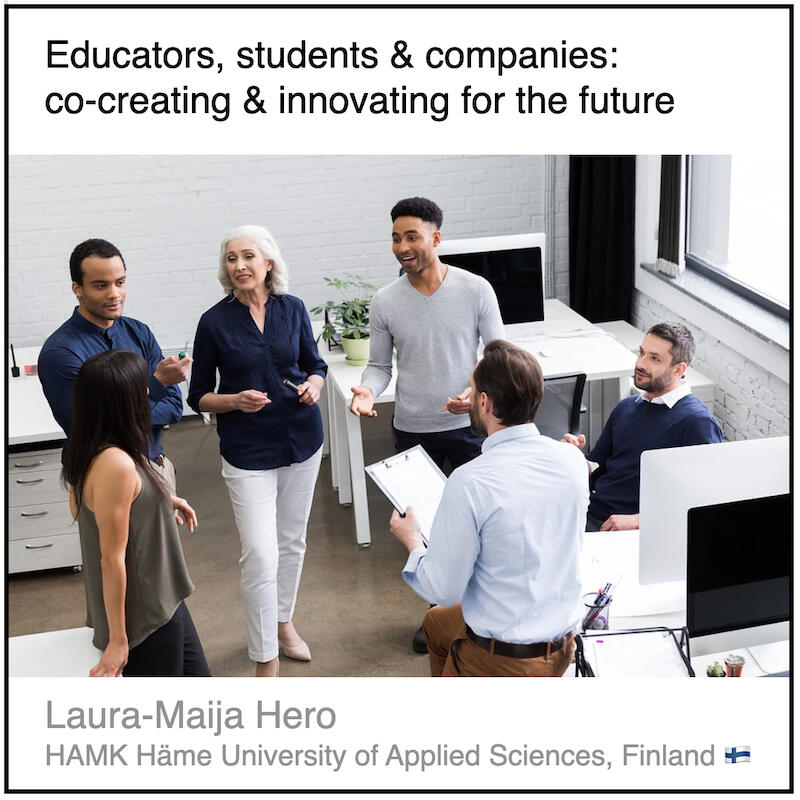 Express 8(2) Laura-Maija Hero Read or download the PDF with the title "Educators, students & companies: co-creating & innovating for the future" written by Laura-Maija Hero from HAMK Häme University of Applied Sciences in Finland.